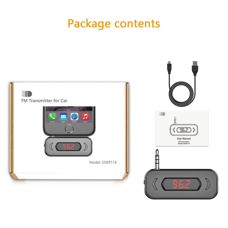 Doosl DSER116 Multifunctional Car FM Transmitter Wireless Music Receiver with 3.5mm Jack & LCD Display, Support Hands-free Call(Black) - Bluetooth Car Kits by DOOSL | Online Shopping South Africa | PMC TechLife | Buy Now Pay Later Mobicred