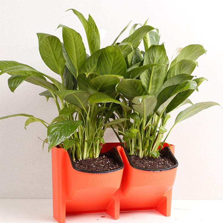 Plant Wall Vertical Indoor and Outdoor Balcony Wall-mounted Flower Pots Creative Combination of Resin Plastic Flower Pots with Removable Pot(Red) - free shipping - PMC TechLife - Order now!