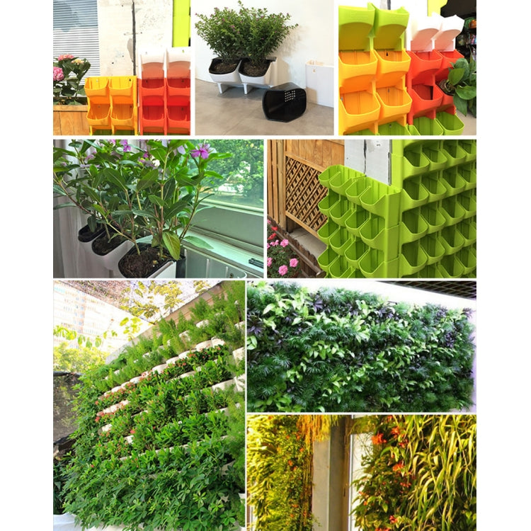 Plant Wall Vertical Indoor and Outdoor Balcony Wall-mounted Flower Pots Creative Combination of Resin Plastic Flower Pots with Removable Pot(Red) - free shipping - PMC TechLife - Order now!