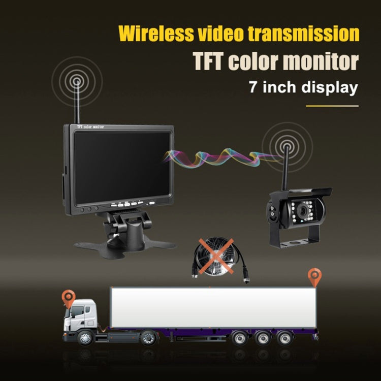PZ607-W Wireless Vehicle Truck Backup Camera and Monitor Infrared Night Vision Rear View Camera with 7 inch HD Monitor for RV Trailer - Rear View Cameras by PMC TechLife | Online Shopping South Africa | PMC TechLife | Buy Now Pay Later Mobicred