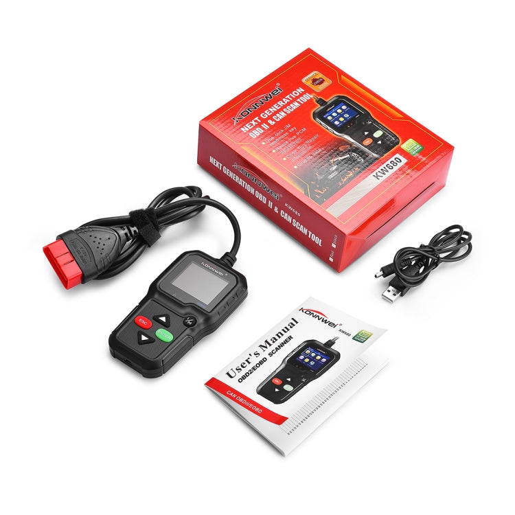 KONNWEI KW680 Mini OBDII Car Auto Diagnostic Scan Tools  Auto Scan Adapter Scan Tool (Can Detect Battery and Voltage, Only Detect 12V Gasoline Car)(Black) - free shipping - PMC TechLife - Order now!