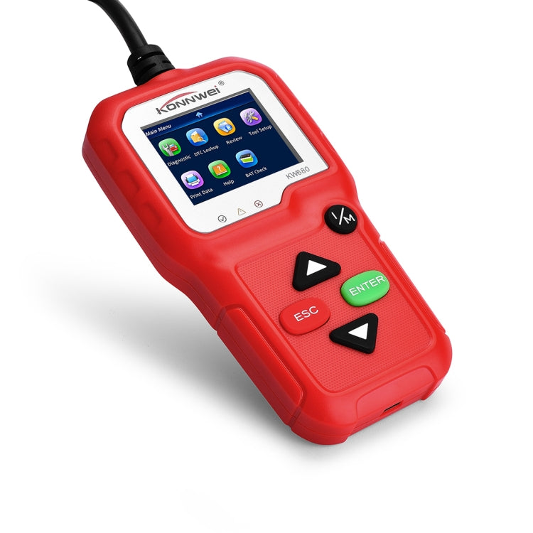 KONNWEI KW680 Mini OBDII Car Auto Diagnostic Scan Tools  Auto Scan Adapter Scan Tool (Can Detect Battery and Voltage, Only Detect 12V Gasoline Car)(Red) - Code Readers & Scan Tools by KONNWEI | Online Shopping South Africa | PMC Jewellery