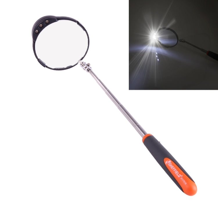 Retractable Vehicle Car Chassis Inspection Mirror with 3 PCS 5mm LED Lights, Mirror Diameter: 82mm, Max Expanding Length: 760mm - free shipping - PMC TechLife - Order now!