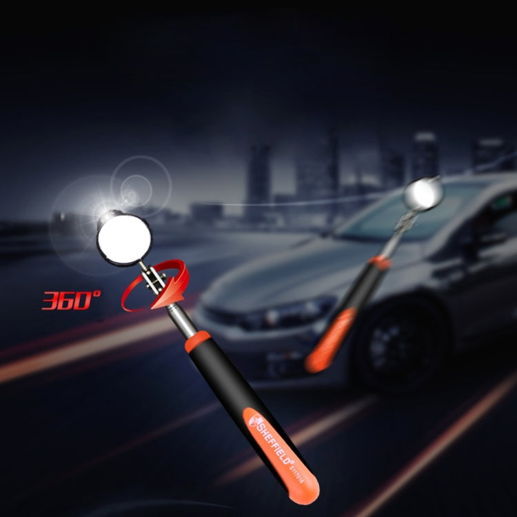 Retractable Vehicle Car Chassis Inspection Mirror with 3 PCS 5mm LED Lights, Mirror Diameter: 82mm, Max Expanding Length: 760mm - free shipping - PMC TechLife - Order now!