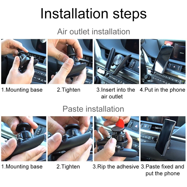 Universal Car Air Vent Mount Phone Holder Stand, Clip Width: 6-8.5cm, For iPhone, Galaxy, Sony, Lenovo, HTC, Huawei and other Smartphones (Black) - Car Holders by PMC TechLife | Online Shopping South Africa | PMC TechLife