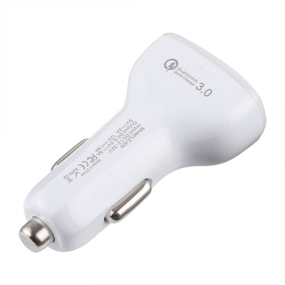 LZ-429 QC3.0 2.4A Three USB Ports Smart Quick Car Charger(White) - Car Charger by PMC Jewellery | Online Shopping South Africa | PMC Jewellery