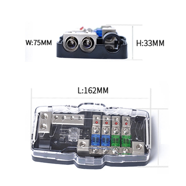 Car Audio Stereo Distribution Block Ground Mini ANL Fuse Block 4 Way Fuse Block 30A 60A 80Amp with LED - free shipping - PMC TechLife - Order now!