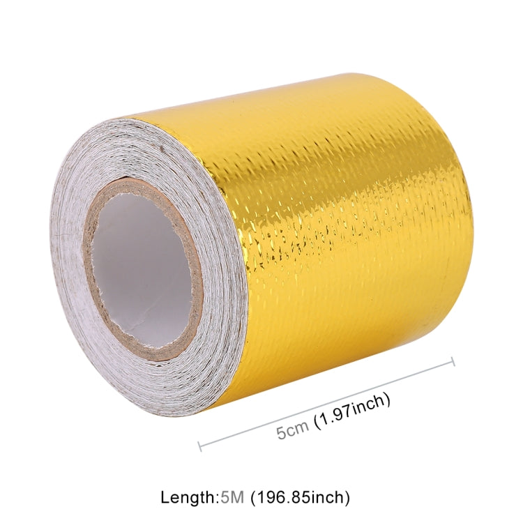 5m Exhaust Wrap Auto Motor Exhaust Heat Shield Aluminum Foil Paper Heat Resistant Wrap(Gold) - Exhaust Pipes by PMC TechLife | Online Shopping South Africa | PMC TechLife | Buy Now Pay Later Mobicred