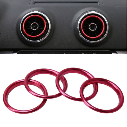 4 PCS Car Outlet Decorative Rings Aluminum Alloy Air Outlet Chrome Trim Ring Car Dashboard  Air Vents Cover Sticker Decoration for Audi A3(Magenta) - Decoration Rings by PMC Jewellery | Online Shopping South Africa | PMC Jewellery