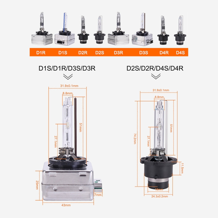 2 PCS D2S 35W 3800 LM 8000K HID Bulbs Xenon Lights Lamps, DC 12V(White Light) - free shipping - PMC TechLife - Order now!