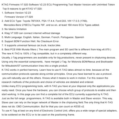 KTAG V7.020 Red PCB Board ECU Programming Tool Unlimited Token, US Plug - Code Readers & Scan Tools by PMC Jewellery | Online Shopping South Africa | PMC Jewellery