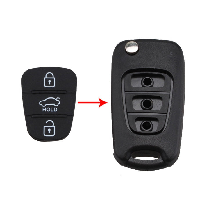 Replacement 3 Buttons Silicone Pad for Hyundai / Kia Car Key Shell, without Battery - Car Key Cases by PMC Jewellery | Online Shopping South Africa | PMC Jewellery