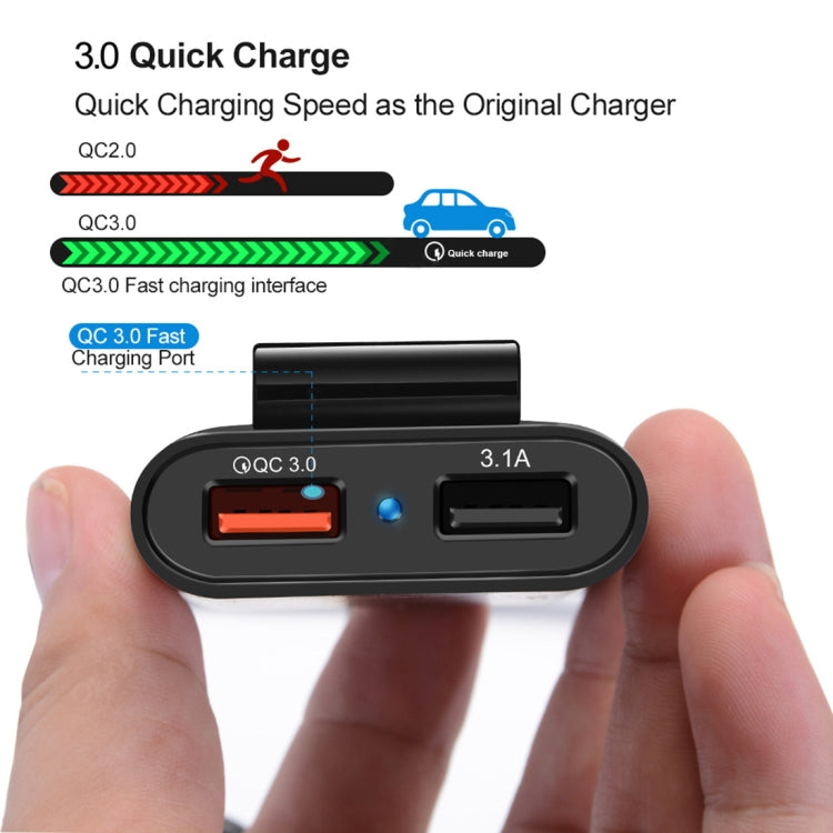 HMQ-C801 1.8m 8A Max 4 Ports USB Car Charger with Extending USB HUB for Front & Back Seat Charging (Black) - Car Charger by PMC TechLife | Online Shopping South Africa | PMC TechLife