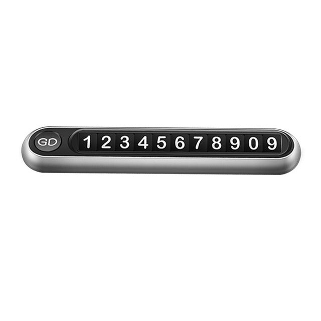 Hidden Number Metal Car Temporary Parking Number Plate Parking Card (Silver) - Parking Card by PMC Jewellery | Online Shopping South Africa | PMC Jewellery