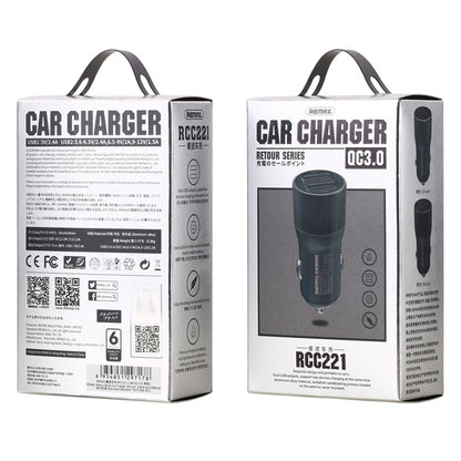 REMAX RCC221 Retour Series QC3.0 Dual USB Car Charger(Tarnish) - Car Charger by REMAX | Online Shopping South Africa | PMC Jewellery