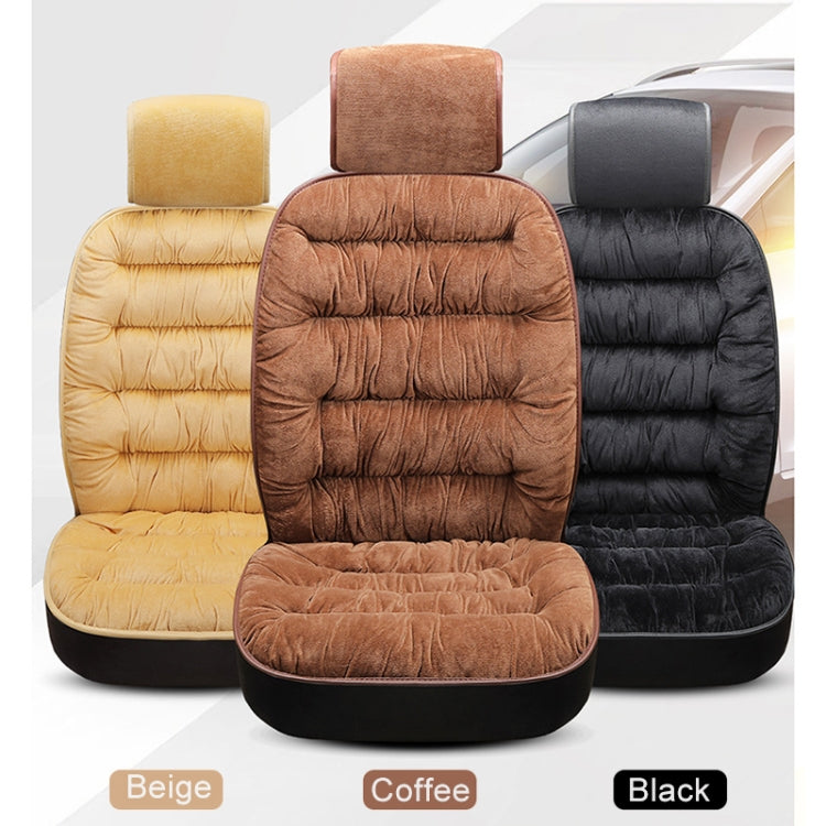 Car Thick Plush Seat Cushion Warmer Cover Winter Seat Mat (Coffee) - Seat Accessories by PMC Jewellery | Online Shopping South Africa | PMC Jewellery