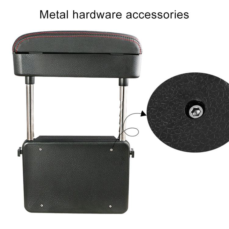 Universal Car Wireless Qi Standard Charger PU Leather Wrapped Armrest Box Cushion Car Armrest Box Mat with Storage Box (Black Red) - free shipping - PMC TechLife - Order now!