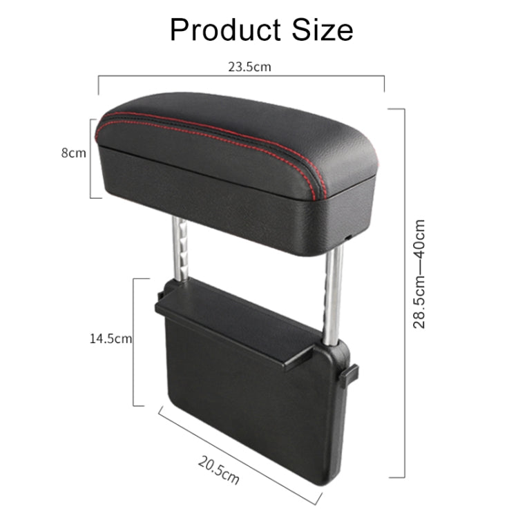 Universal Car Wireless Qi Standard Charger PU Leather Wrapped Armrest Box Cushion Car Armrest Box Mat with Storage Box (Black Red) - free shipping - PMC TechLife - Order now!