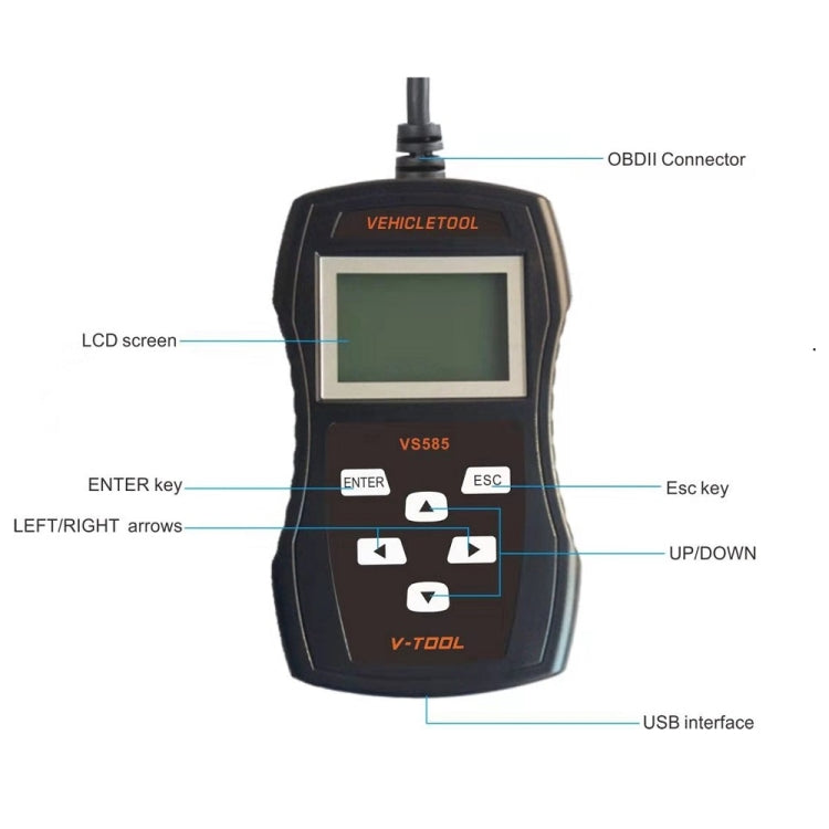 VS585 Car Mini Code Reader ODB2 Professional Fault Detector Diagnostic Tool - free shipping - PMC TechLife - Order now!