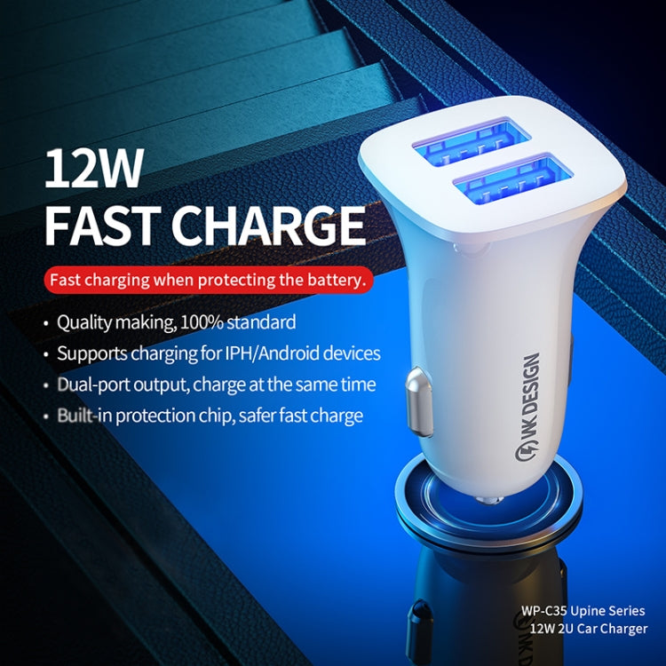 WK WP-C35 12W PC Dual USB Car Charger - Car Charger by WK | Online Shopping South Africa | PMC Jewellery