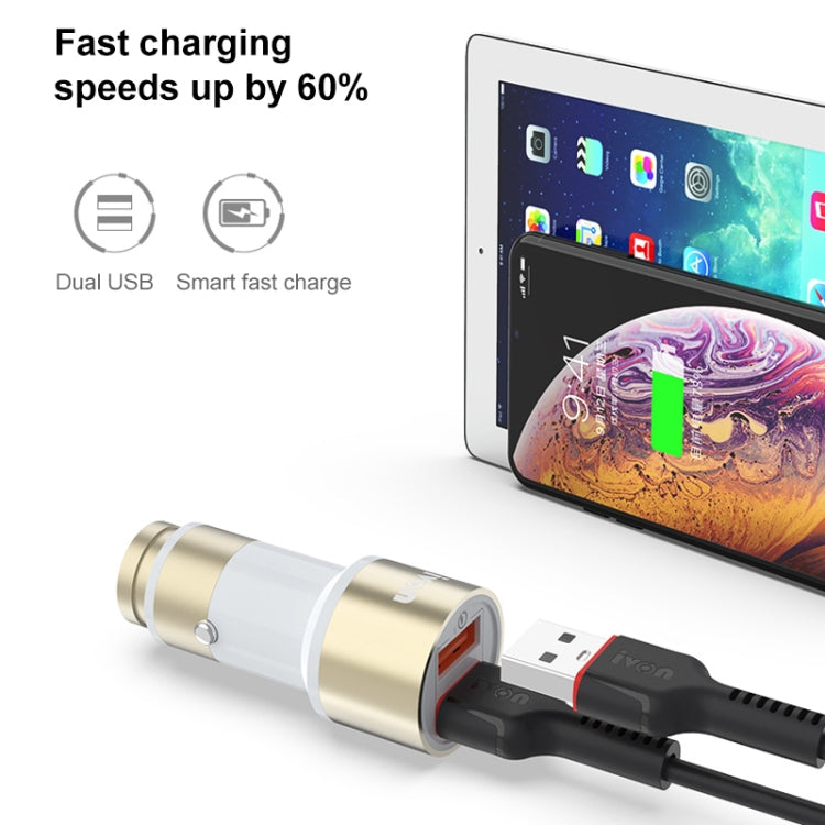 IVON CC33 36W 6A Dual QC 3.0 USB Full Metal Car Charger - Car Charger by IVON | Online Shopping South Africa | PMC TechLife | Buy Now Pay Later Mobicred