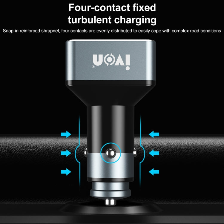 IVON CC43 45W PD 3.0 Dual USB-C / Type-C + QC 3.0 USB Port Square Car Charger - Car Charger by IVON | Online Shopping South Africa | PMC TechLife | Buy Now Pay Later Mobicred