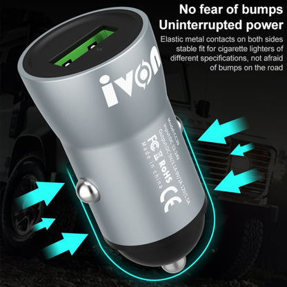 IVON CC39 18W 3.1A QC 3.0 USB Car Charger + 1m USB to USB-C / Type-C Fast Charge Data Cable Set - Car Charger by IVON | Online Shopping South Africa | PMC Jewellery