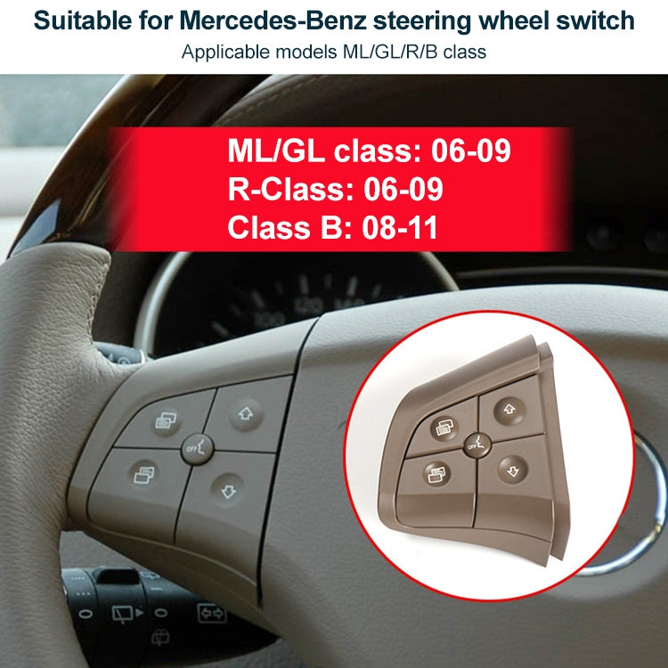 Car Left Side 4-button Steering Wheel Switch Buttons Panel 1648200010 for Mercedes-Benz W164, Left Driving (Coffee) - Car Switches by PMC Jewellery | Online Shopping South Africa | PMC Jewellery