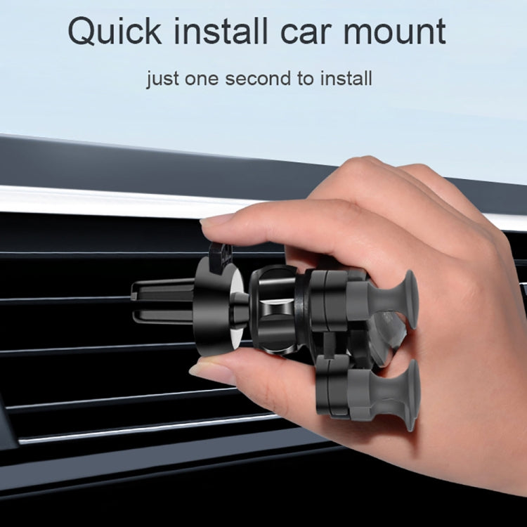 Car Air Outlet Six-claw Gravity Mobile Phone Holder Bracket (Black) - Car Holders by PMC TechLife | Online Shopping South Africa | PMC TechLife