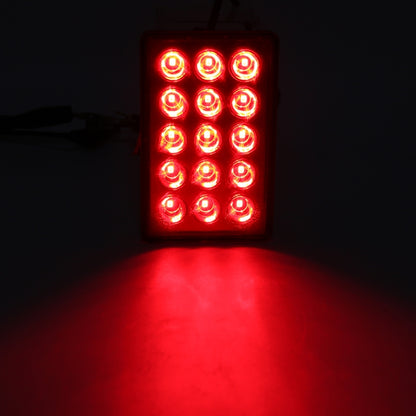 DC12V 1W Car Square Highlight Brake Lights Reversing Light with 15LEDs SMD-3528 (Red) - Brake Lights by PMC Jewellery | Online Shopping South Africa | PMC Jewellery