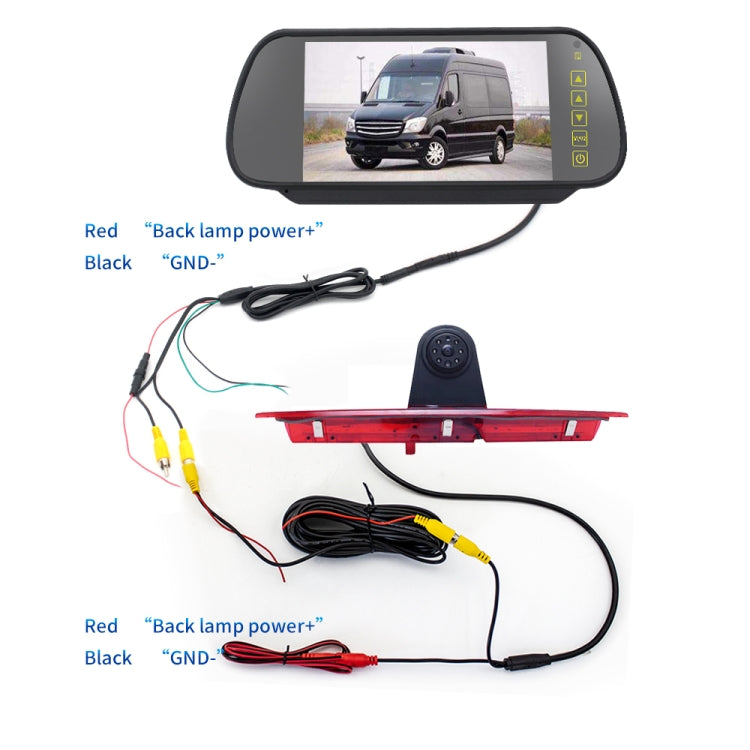 PZ466 Car Waterproof 170 Degree Brake Light View Camera + 7 inch Rearview Monitor for Ford Transit 2014-2015 - Rear View Cameras by PMC Jewellery | Online Shopping South Africa | PMC Jewellery