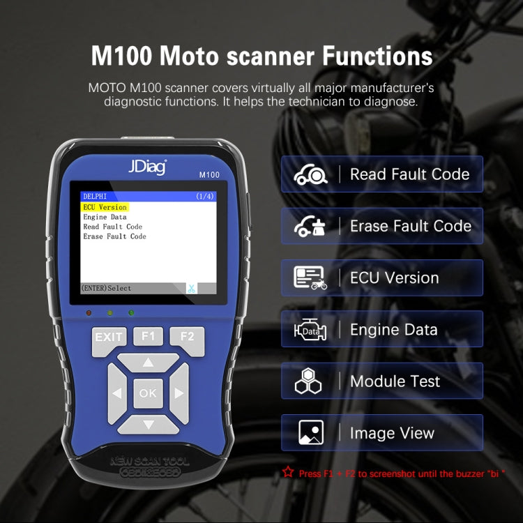 JDiag M100 Motorcycles 2 in1 OBD Scanner Battery Tester - Code Readers & Scan Tools by PMC Jewellery | Online Shopping South Africa | PMC Jewellery