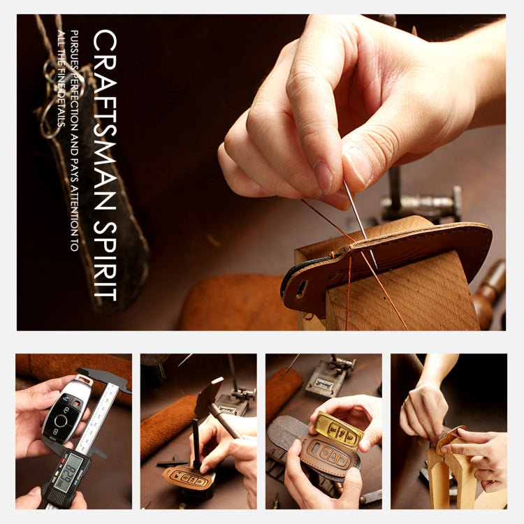 Hallmo Car Cowhide Leather Key Protective Cover Key Case for KIA K2 / K3 / K5 3-button(Brown) - Car Key Cases by Hallmo | Online Shopping South Africa | PMC TechLife | Buy Now Pay Later Mobicred