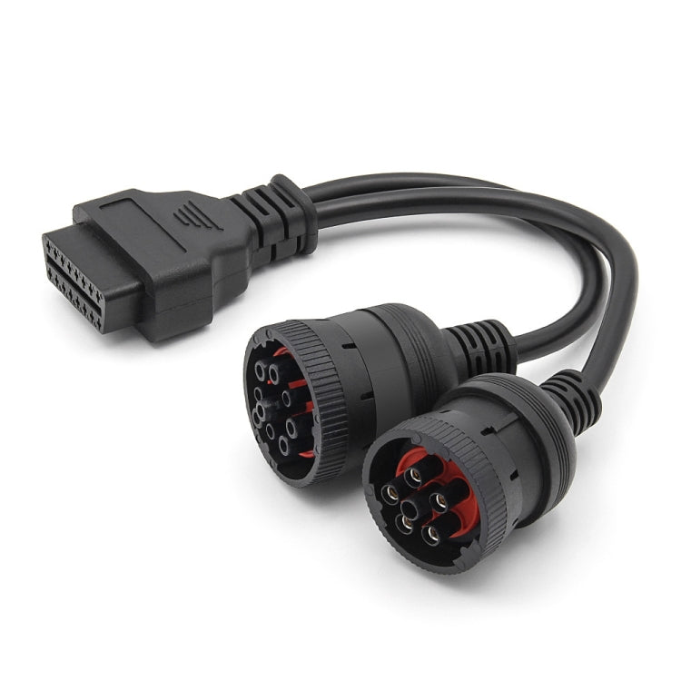 J1708 J1939 6Pin 9Pin to OBD2 16Pin Female Car Diagnostic Adapter Cable - Cables & Connectors by PMC TechLife | Online Shopping South Africa | PMC TechLife