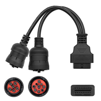 J1708 J1939 6Pin 9Pin to OBD2 16Pin Female Car Diagnostic Adapter Cable - Cables & Connectors by PMC Jewellery | Online Shopping South Africa | PMC Jewellery