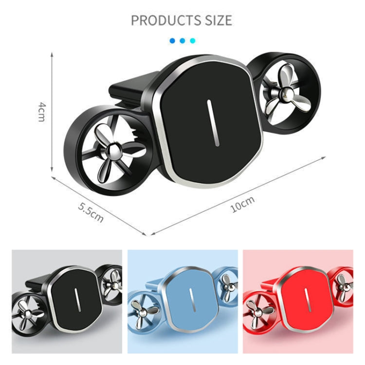 Car Dual-turbo Air Outlet Magnetic Mobile Phone Holder with Aromatherapy (Blue) - Car Holders by PMC TechLife | Online Shopping South Africa | PMC TechLife