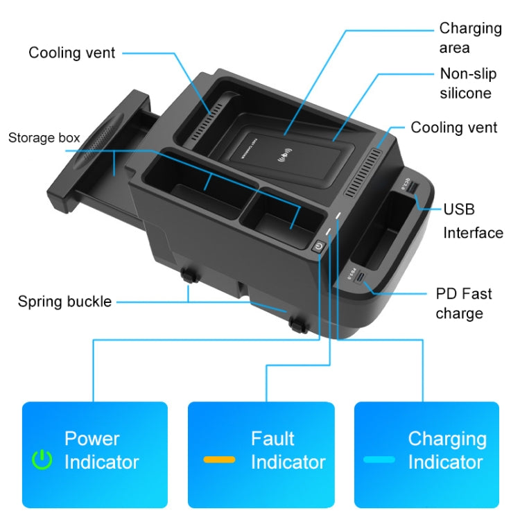 HFC-1003-01 Car Qi Standard Wireless Charger 10W Quick Charging for Honda CR-V 2017-2022, Left and Right Driving - Wireless Charging Pads by PMC TechLife | Online Shopping South Africa | PMC TechLife