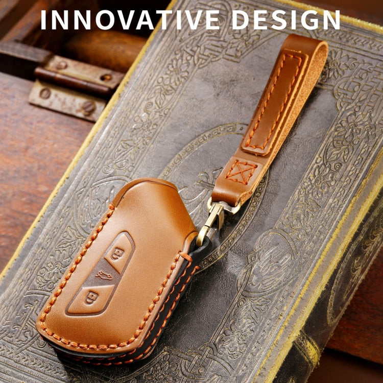 Hallmo Car Cowhide Leather Key Protective Cover for Volkswagen Golf 8(Blue) - free shipping - PMC TechLife - Order now!