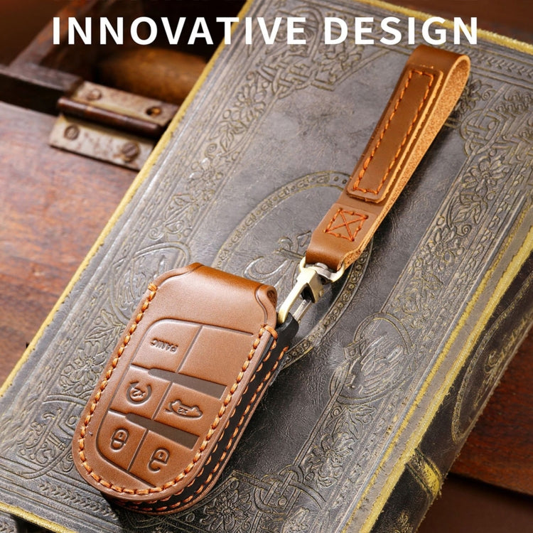 Hallmo Car Genuine Leather Key Protective Cover for Jeep Compass 4-button(Blue) - free shipping - PMC TechLife - Order now!