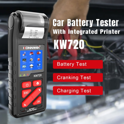 KONNWEI KW720 Car 3.2 inch 6V-24V Lead-acid Battery Tester with Printer - Code Readers & Scan Tools by KONNWEI | Online Shopping South Africa | PMC Jewellery