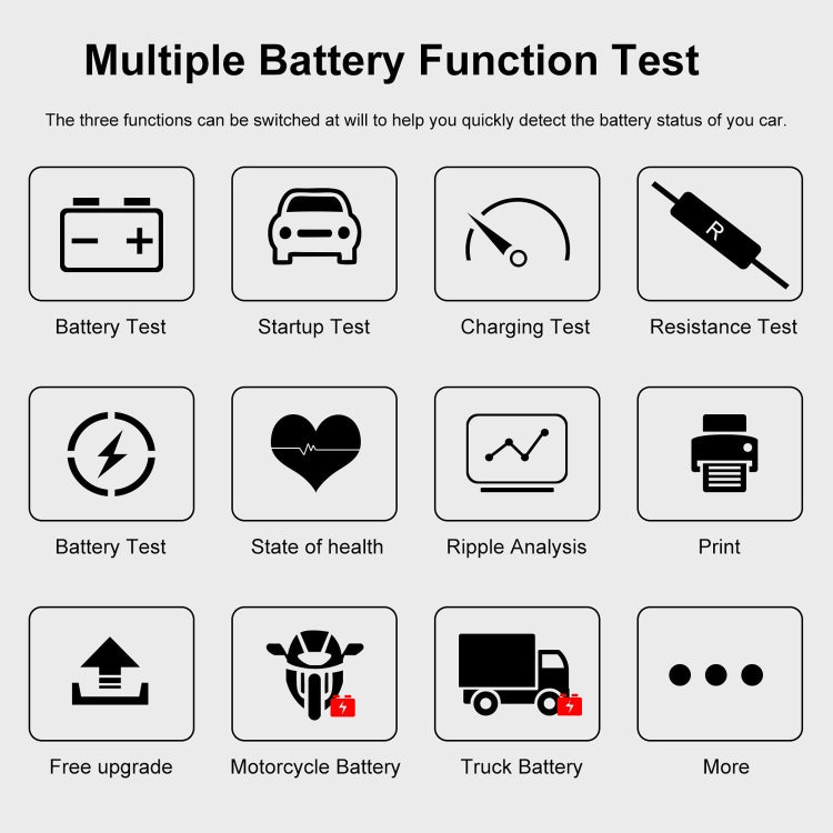 KONNWEI KW720 Car 3.2 inch 6V-24V Lead-acid Battery Tester with Printer - Code Readers & Scan Tools by KONNWEI | Online Shopping South Africa | PMC Jewellery