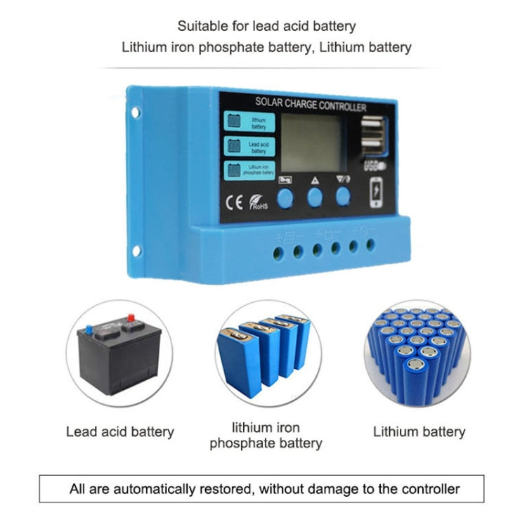 20A Solar Charge Controller 12V / 24V Lithium Lead-Acid Battery Charge Discharge PV Controller - Voltage Stabilizer by PMC Jewellery | Online Shopping South Africa | PMC Jewellery