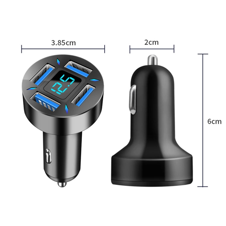 2pcs 4 in 1 USB 4.8A Digital Display Car Charger - Car Charger by PMC Jewellery | Online Shopping South Africa | PMC Jewellery
