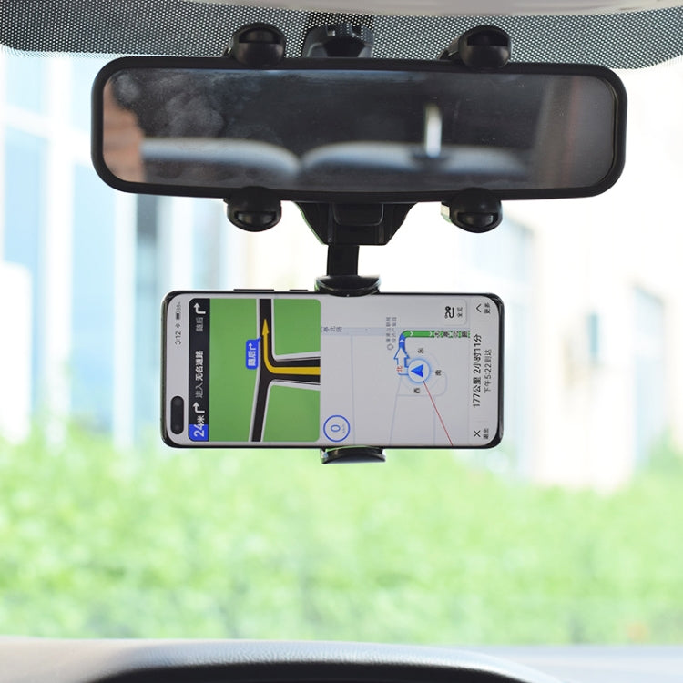 Car Rear Mirror Navigation Phone Holder (Black) - Car Holders by PMC TechLife | Online Shopping South Africa | PMC TechLife