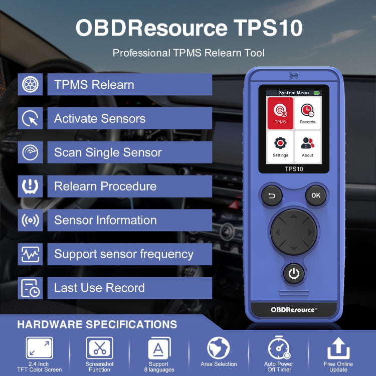 OBDResource TPS10 Car Tire Pressure Reset Meter EL50448 - Code Readers & Scan Tools by PMC Jewellery | Online Shopping South Africa | PMC Jewellery