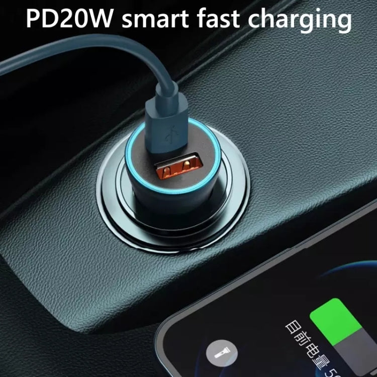 2pcs PD 20W Aluminum Alloy Dual Interface Car Fast Charger (Grey) - Car Charger by PMC Jewellery | Online Shopping South Africa | PMC Jewellery