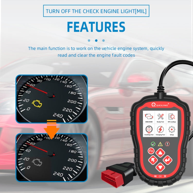 QUICKLYKS T41 Car OBD2 EOBD Fault Diagnostic Tool Fault Detector - Code Readers & Scan Tools by PMC Jewellery | Online Shopping South Africa | PMC Jewellery