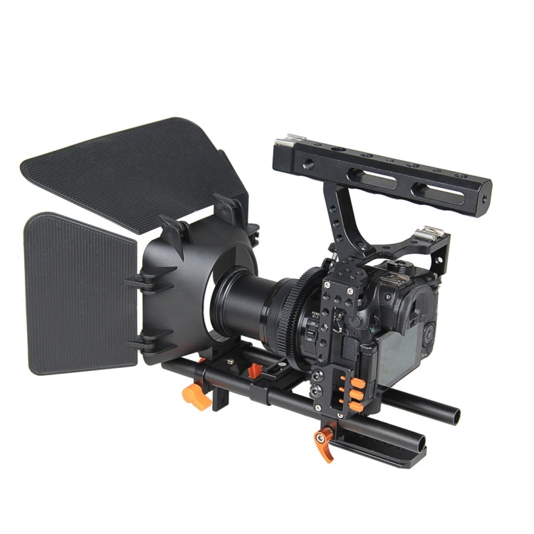 YELANGU YLG1105A A7 Cage Set Include Video Camera Cage Stabilizer / Follow Focus / Matte Box for Sony GH4 / A7S / A7 / A7R / A72 / A7RII / A7SII / A6000 / A6500 / A6300 / A7R3 / A7S3 / A7R4  (Orange) - Shoulder Rigs by YELANGU | Online Shopping South Africa | PMC Jewellery