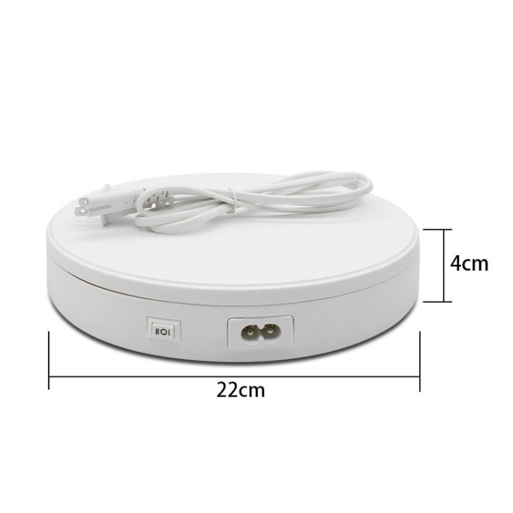 22cm Electric Rotating Turntable Display Stand Live Video Shooting Props Turntable Jewelry Shoes Display Platform, US Plug(White) - free shipping - PMC TechLife - Order now!