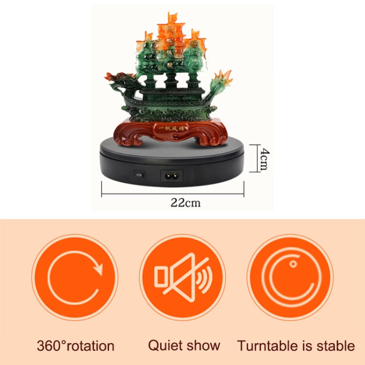 22cm Electric Rotating Turntable Display Stand Live Video Shooting Props Turntable Jewelry Shoes Display Platform, US Plug(White) - free shipping - PMC TechLife - Order now!